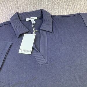 Splendid Womens Brooke Polo Ribbed Collar Size XS Short‎ Sleeve NWT